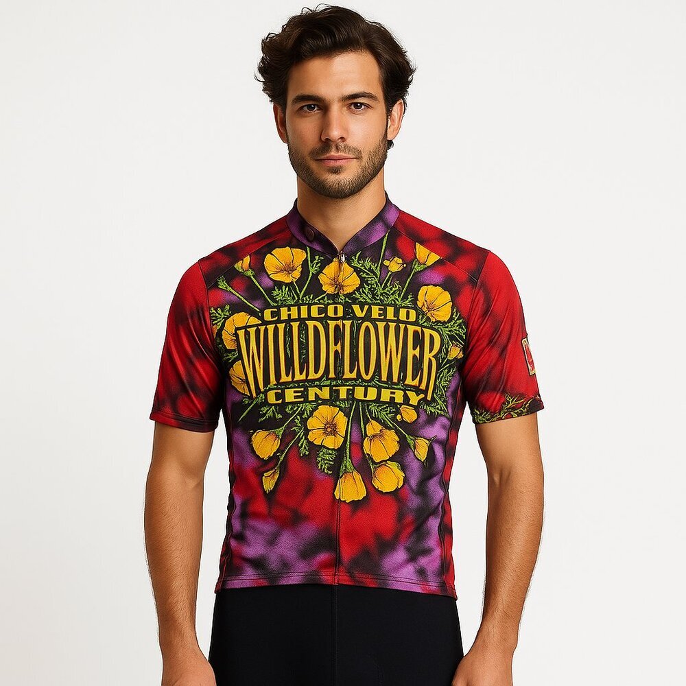 Louis Garneau Mens Wildflower Century Cycling Jersey Red Size M